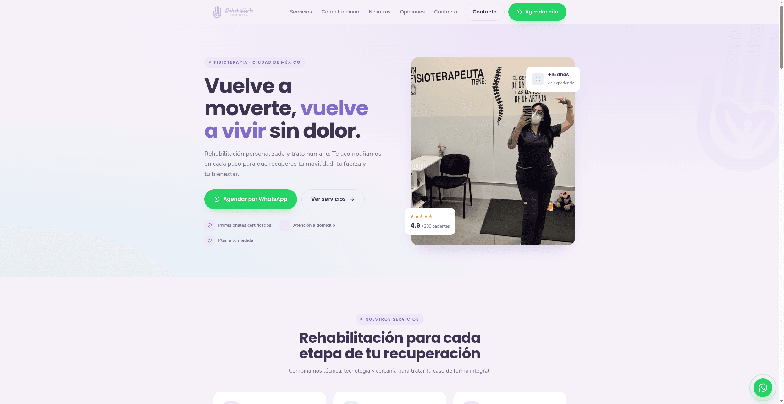 Sitio web entregado a Rehabilitarte Fisioterapia
